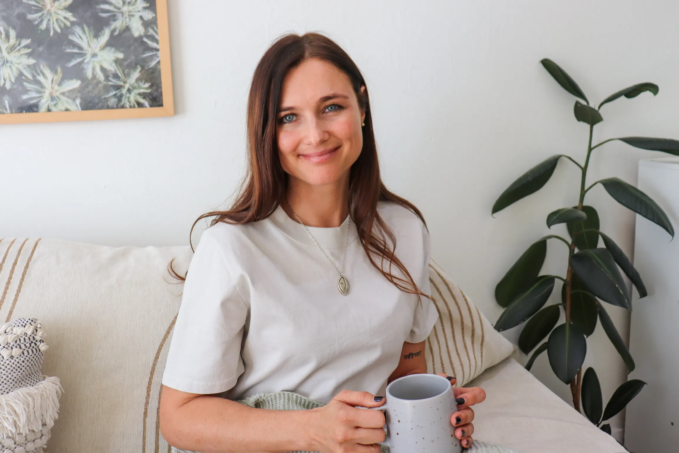 Natalia Paklina with morning tea, Vedic Meditation teacher Sydney