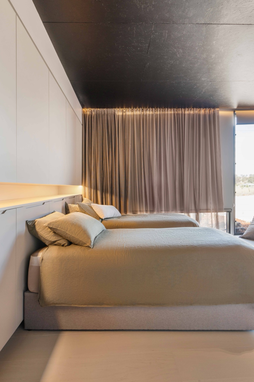 Queen bedroom or shared twin room at Prema Meditation retreat property, Mudgee