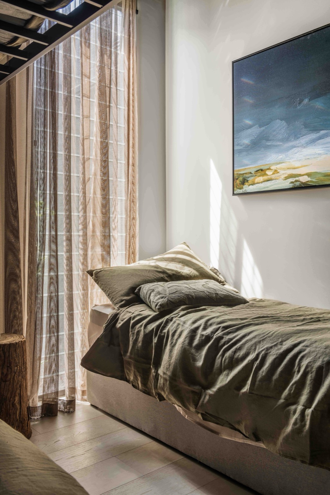 Shared triple room at Prema Meditation retreat property, Mudgee